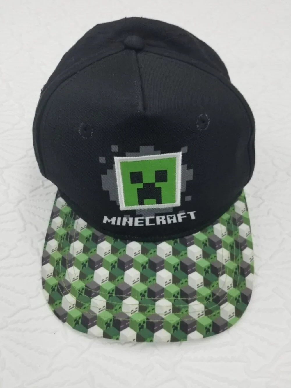 Minecraft Baseball Cap Pixelated Green Creeper Face and Logo Green 2021
